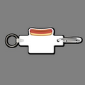 4mm Clip & Key Ring W/ Colorized Hot Dog Key Tag
